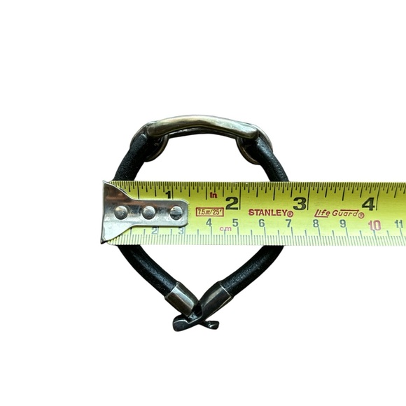 Vintage Uno de 50 Black Leather and Silver Bracelet Jewelry - Picture 8 of 8